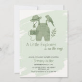 Little Explorer Gender Neutral Baby Shower 招待状 (正面)
