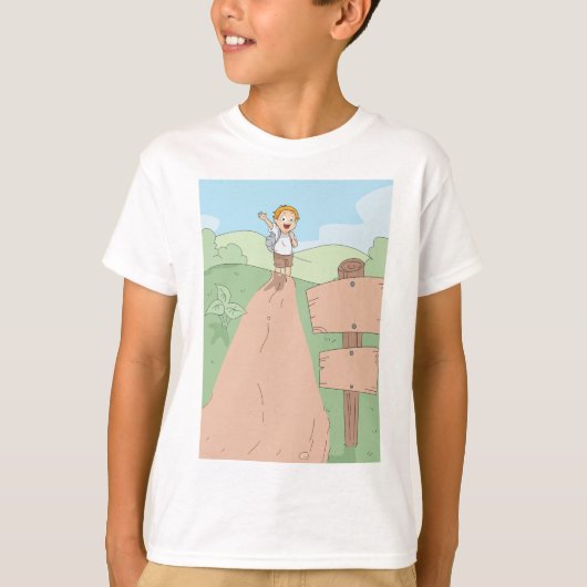 Little Explorer Hiking Adventure Tシャツ (正面)