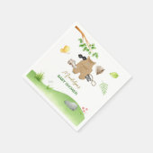 Little Explorer Woodland Forest Hiking Baby Shower スタンダードカクテルナプキン (角)