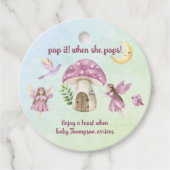 Little Fairy Baby shower - Pop it when she pops! フェイバータグ (正面)