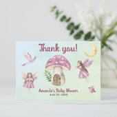 Little Fairy Baby Shower Thank you for coming サンキューカード (スタンド正面)