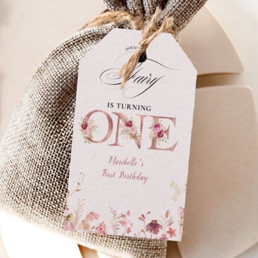 Little Fairy Floral Garden First Birthday  ギフトタグ