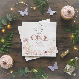 Little Fairy Floral Garden First Birthday  スタンダードカクテルナプキン
