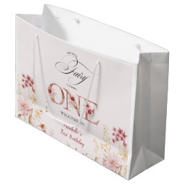 Little Fairy Floral Garden First Birthday  ラージペーパーバッグ