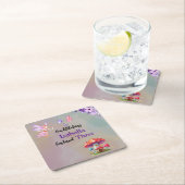 Little Fairy Mushroom House Butterflies Any Age スクエアペーパーコースター (インサイチュ)