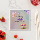 Little Fairy Mushroom House Butterflies Any Age スタンダードカクテルナプキン (インサイチュ)