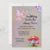 Little Fairy Mushroom House Butterflies Any Age 招待状 (正面)