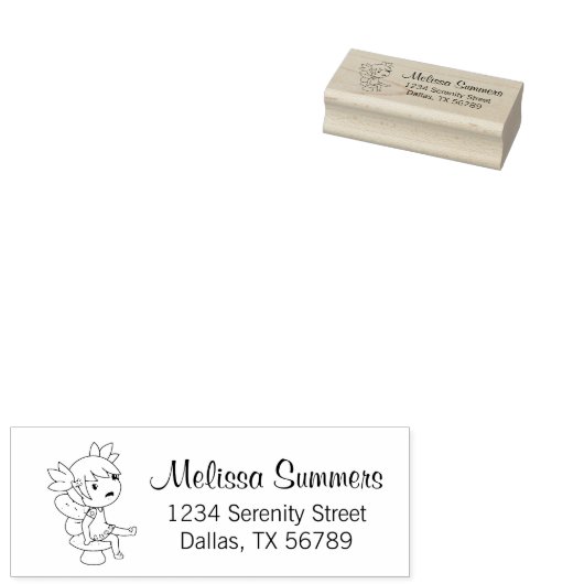 Little Fairy on a Toadstoodの住所 ラバースタンプ (押印)