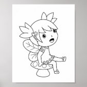 Little Fairy on a Toadstoolカラーリングページ ポスター (正面)