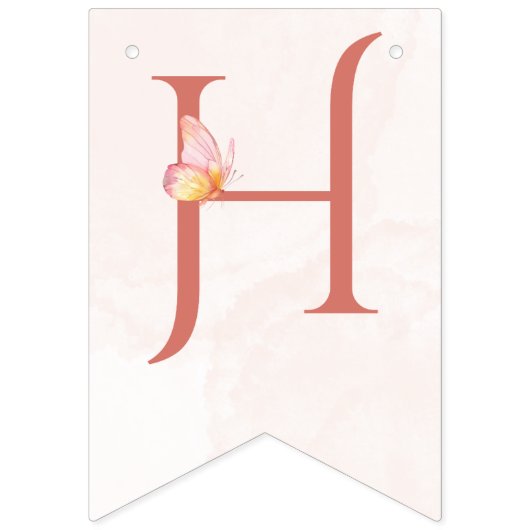 Little Fairy Pink Butterfly Any Age  バンティングフラッグ (第2の旗)