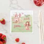 Little Fairy Pink Castle Butterfly Any Age  スタンダードカクテルナプキン (インサイチュ)