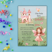 Little Fairy Pink Castle Butterfly Any Age  招待状