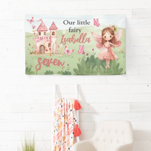 Little Fairy Pink Castle Butterfly Any Age  横断幕 (インサイチュ)