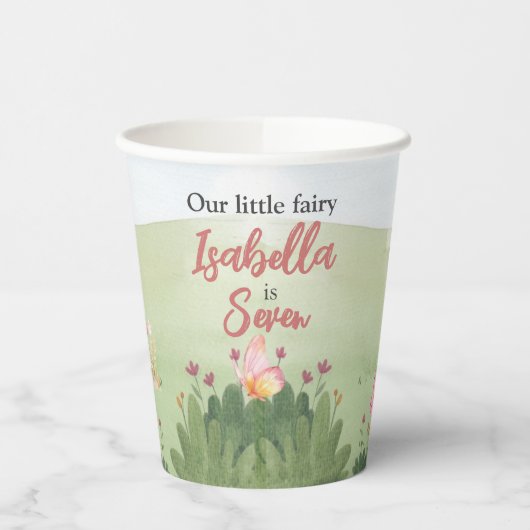 Little Fairy Pink Castle Butterfly Any Age  紙コップ (左)