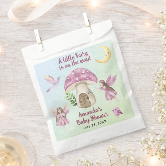 Little Fairy Whimsical Baby Shower フェイバーバッグ (クリップ留めされた状態)