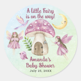 Little Fairy Whimsical Baby Shower ラウンドシール