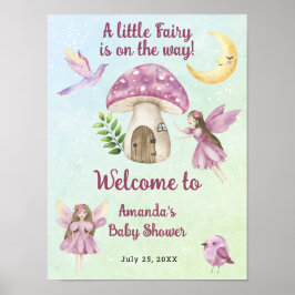 Little Fairy Whimsical Baby Shower Welcome ポスター