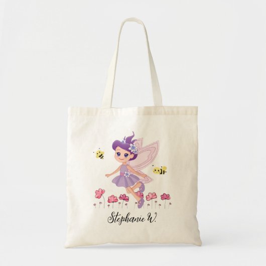 Little Fairy with Bee Friends トートバッグ (正面)