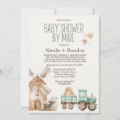 Little Farm Nursery Animals By Mail ベビーシャワー 招待状 (正面)