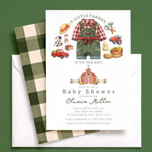 Little Farmer Baby Shower Invitation 招待状