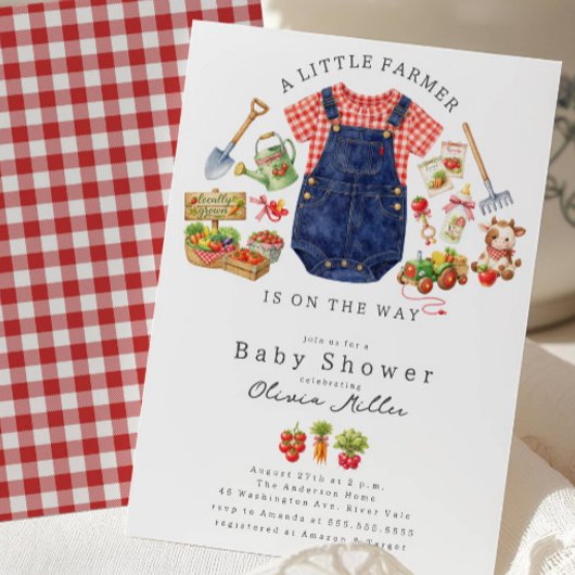 Little Farmer Baby Shower Invitation 招待状