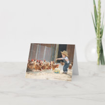 Little Farmer Feeding Chickens