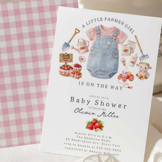 Little Farmer Girl Baby Shower Invitation 招待状