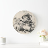 Little field mouse farming  ラージ壁時計 (ホーム)