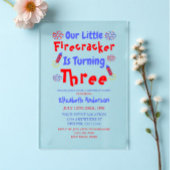 Little Firecracker 3rd Birthday アクリル招待状