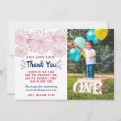 Little Firecracker 7月1日の誕生日の写真4th サンキューカード (正面)