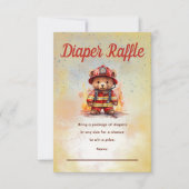 Little Firefighter Bear Baby Shower Diaper Raffle  (正面)