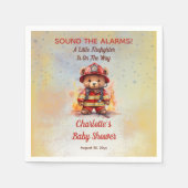 Little Firefighter Teddy Bear Baby Shower  スタンダードカクテルナプキン (正面)