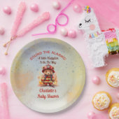 Little Firefighter Teddy Bear Baby Shower  ペーパープレート (パーティー)