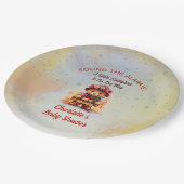 Little Firefighter Teddy Bear Baby Shower  ペーパープレート (アングル)