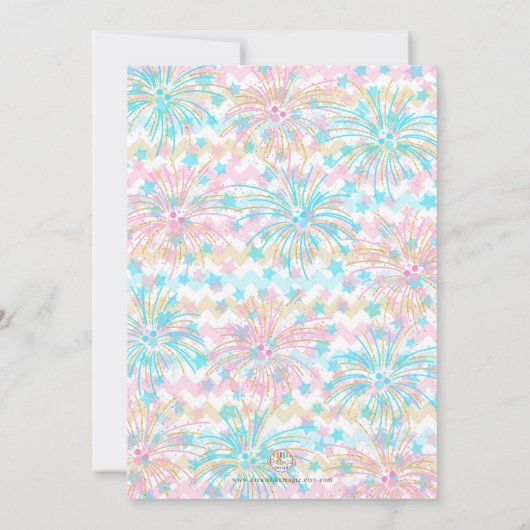 Little Firework Gender Reveal招待状 招待状 (裏面)