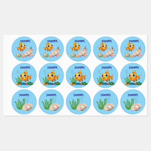 Little Fish Waterproof Labels ラベル (シート)