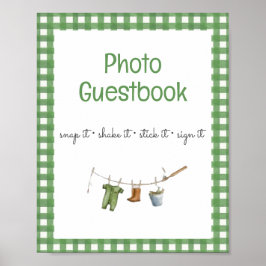 Little Fisherman Baby Photo Guestbook ポスター