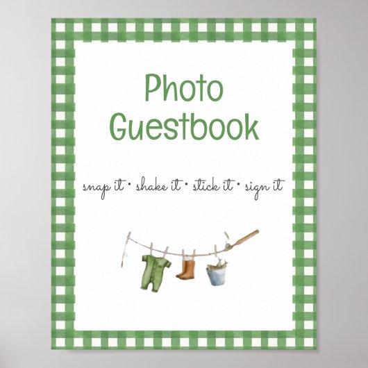 Little Fisherman Baby Photo Guestbook ポスター (正面)