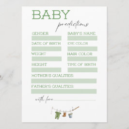 Little Fisherman Baby Shower Predictions Card 招待状
