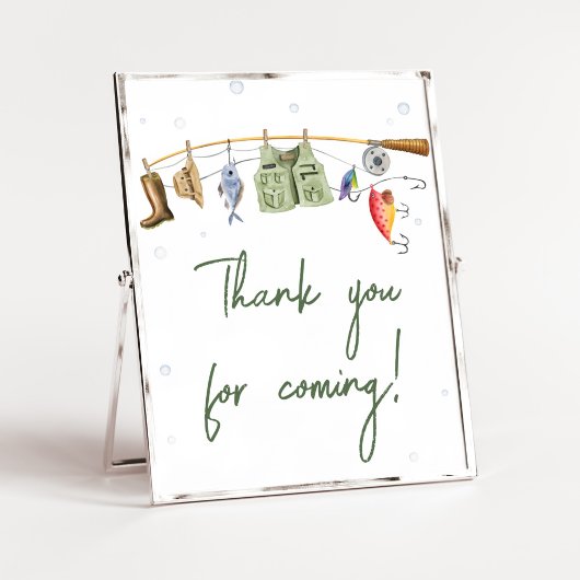 Little Fisherman Baby Shower Thank 来 for ポスター