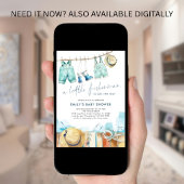 Little Fisherman Clothesline Baby Shower 招待状