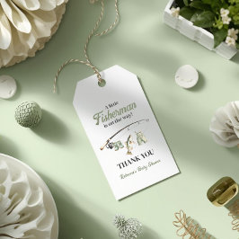 Little Fisherman Clothesline Fishing Baby Shower ギフトタグ