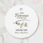 Little Fisherman Clothesline Fishing Baby Shower フェイバータグ (正面)
