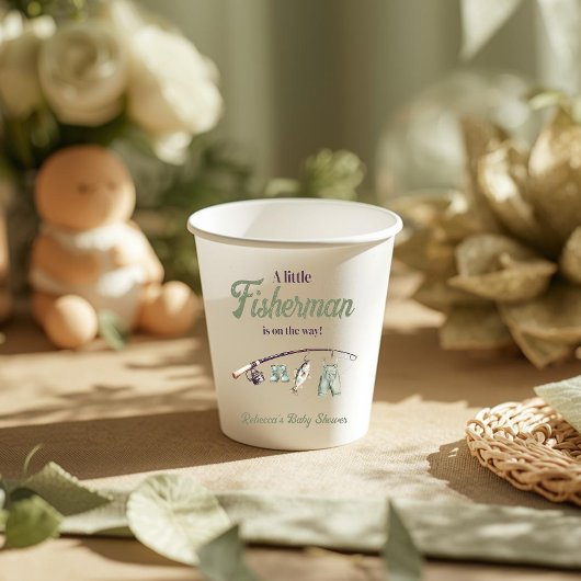 Little Fisherman Clothesline Fishing Baby Shower 紙コップ