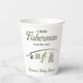 Little Fisherman Clothesline Fishing Baby Shower 紙コップ (裏面)