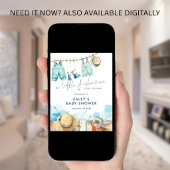 Little Fisherman Clothesline Welcome Baby Shower ポスター