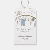 Little Fisherman Fishing Boy Baby Shower Thank You ギフトタグ (正面)