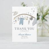 Little Fisherman Fishing Boy Baby Shower Thank You サンキューカード (スタンド正面)