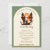 Little Fisherman On the Way Sage Boy Baby Shower 招待状 (正面)