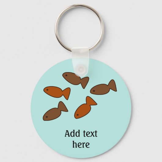 Little Fishes Cat Treat Graphic – テキスト キーホルダー (正面)